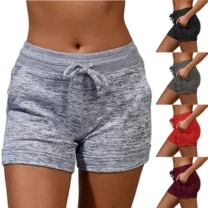 Women's Shorts Summer Women High Waist Drawstring Quick Dry Elastic Sports Shorts Women's Clothing Drawstring Loose Shorts 10 item image