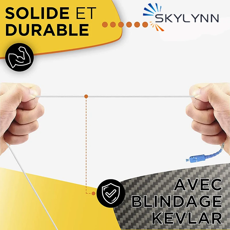 SKYLYNN 40 шт. 5 метров SC/APC-SC/UPC Одномодовый G657A2 Simplex 3 0 мм белый оптоволоконный кабель