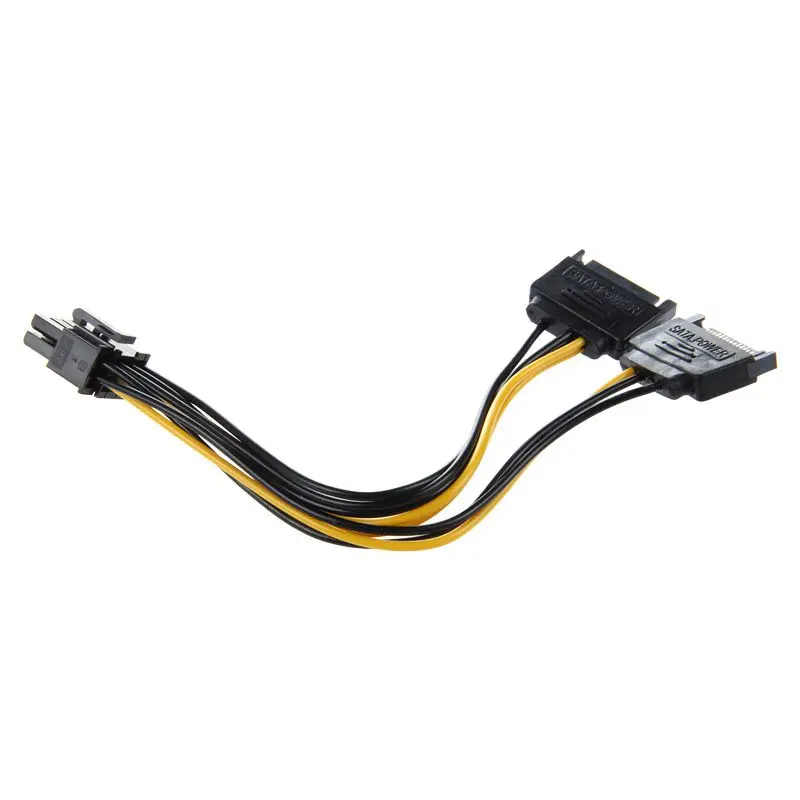Двойной 15 Pin SATA штекерным PCIE 8Pin (6 + 2) Мужской видеокарта Мощность кабель |