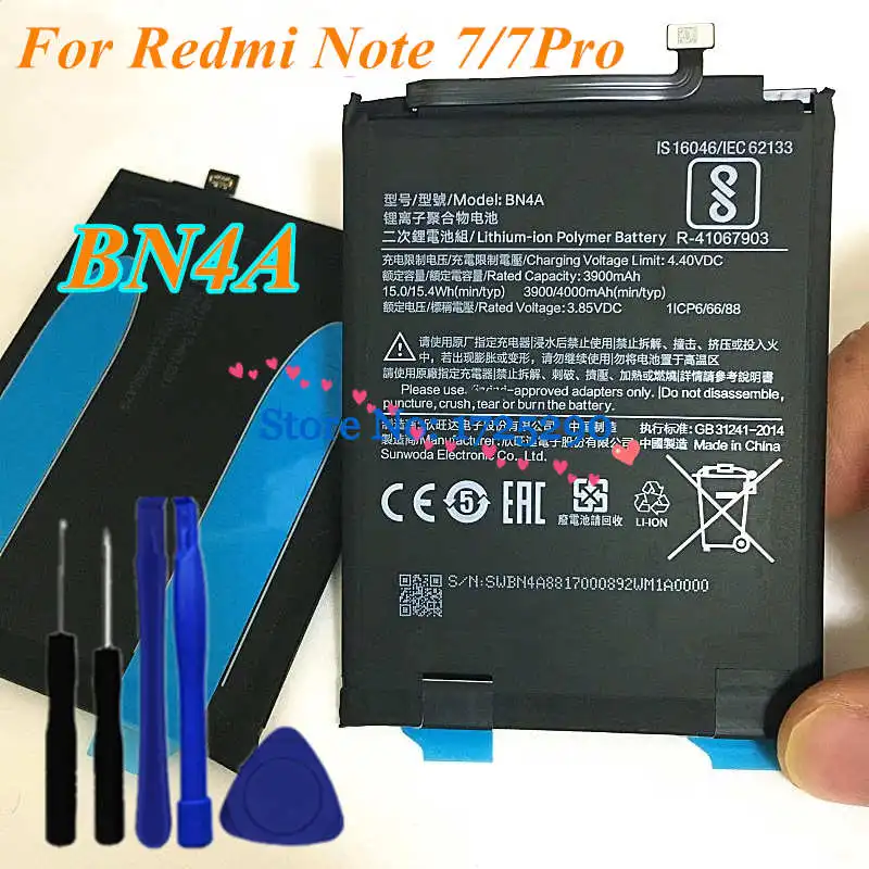 Аккумулятор BN4A BN46 BN49 4000 мАч для Xiaomi Redmi Note 7 Pro 7Pro 7A|Аккумуляторы мобильных