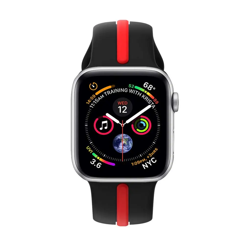 Мягкий силиконовый спортивный ремешок для Apple Watch 38 мм 42 мм 40 мм 44 мм серия 5 4 браслет pulseira Sport loop Band для iWatch 3 2 1