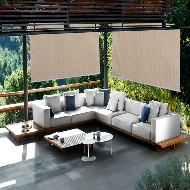 Окно балкона Солнцезащитная сетка Ветрозащитные непромокаемые Рулонные шторы