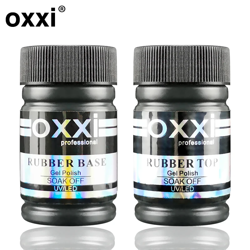 OXXI-Base y capa superior semipermanente para uñas, esmalte de uñas led uv híbrido, capa superior de goma y capa Base Gellac, 30ml
