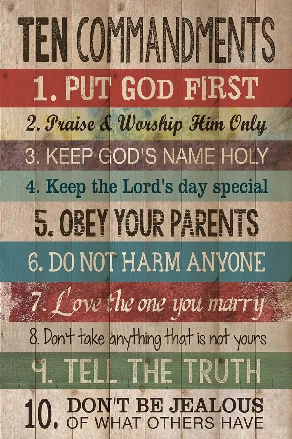 

Tin Metal Signs,Vintage Posters decorations,Novelty Funny Sign Ten Commandments Wall Sign Plaque for Home Bathroom and Cafe Bar