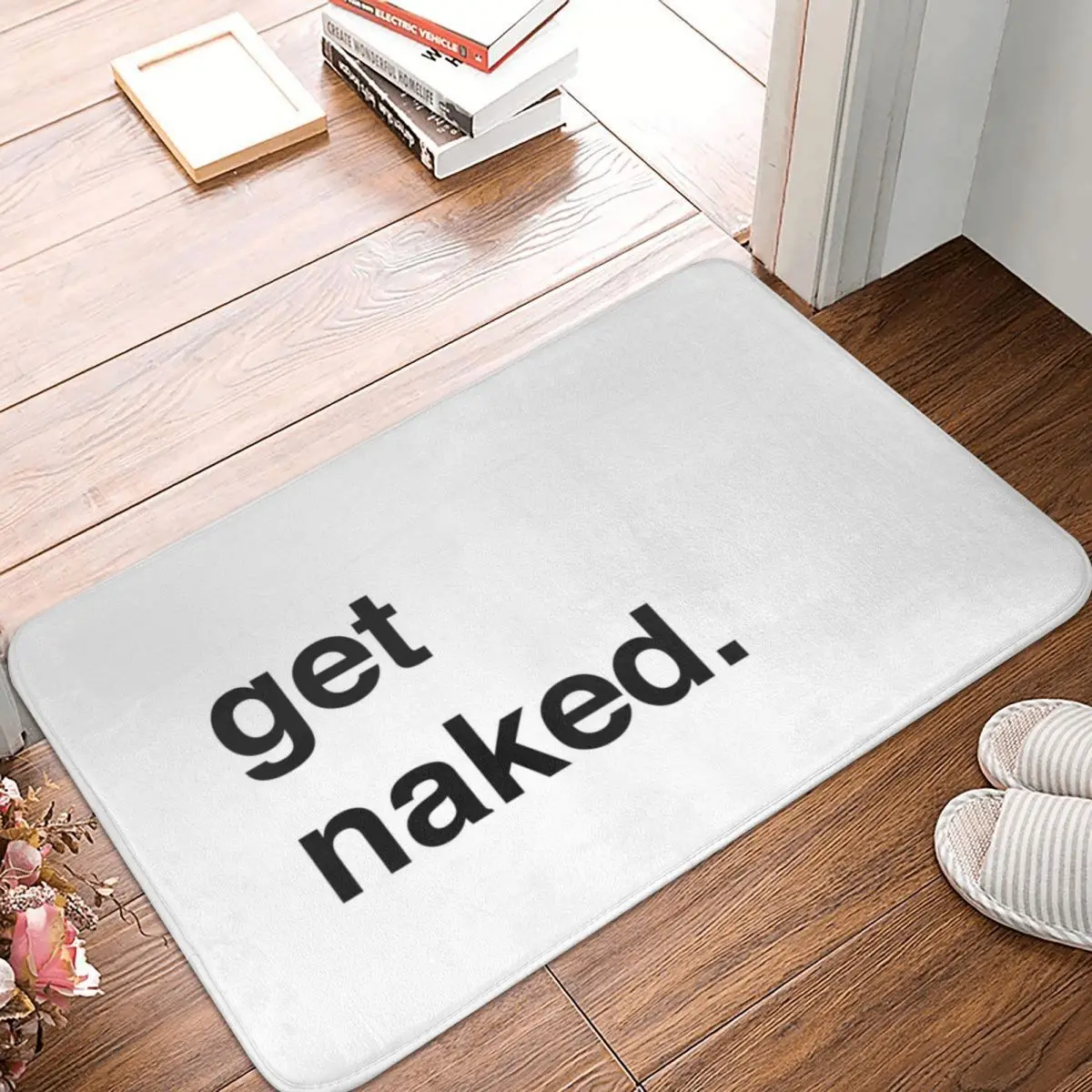 

Get Naked Black And White Doormat Carpet Mat Rug Polyester Anti-slip Floor Decor Bath Bathroom Kitchen Living Room 40x60