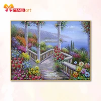 cross stitch kits embroidery needlework sets 11ct water soluble canvas patterns 14ct seaside scenery spring wonderland ncms095
