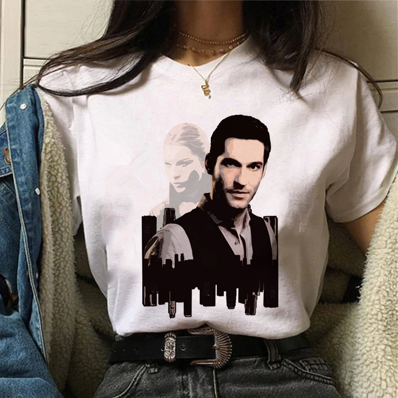 Женская футболка Lucifer Morningstar уличная одежда забавный Топ в стиле Харадзюку новые