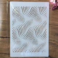 a4 29cm 3d wavy dot texture diy layering stencils wall painting scrapbook embossing hollow embellishment printing lace ruler