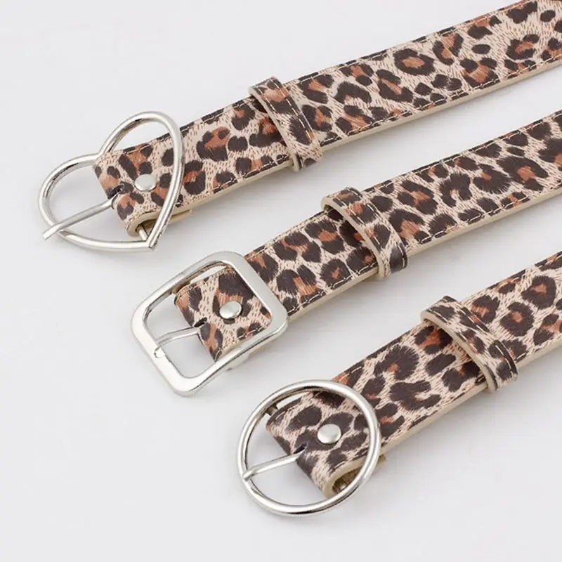 Женский ретро пояс из искусственной кожи с леопардовым принтом застежка