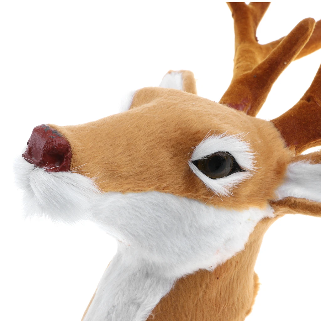 

10" Realistic Deer Head Plush Stuffed Animal Toy for Kids Children Gifts
