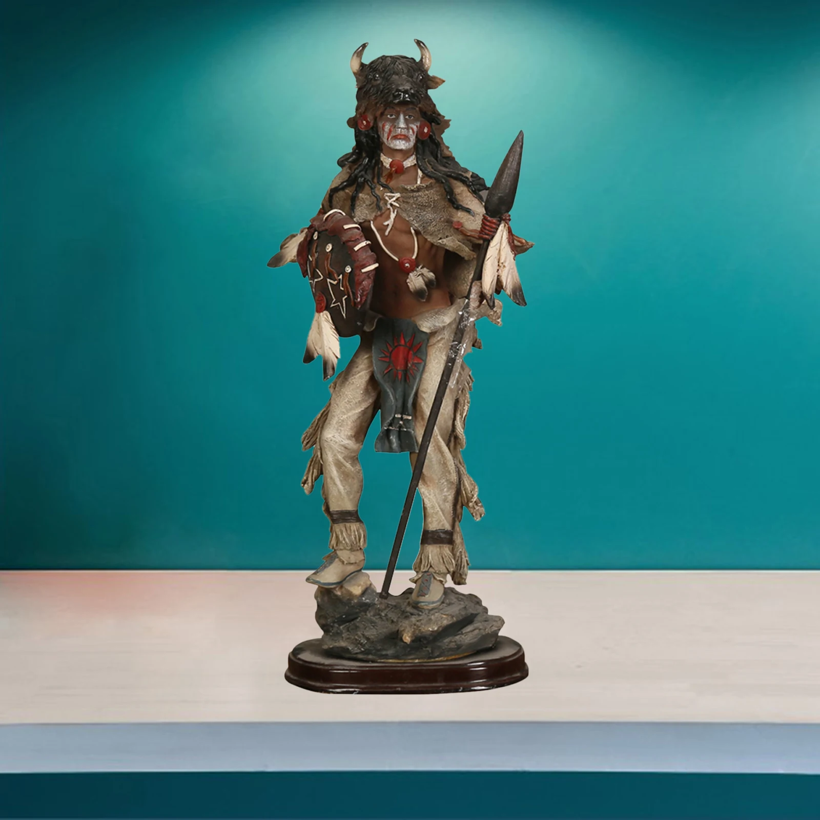 

American Indians Warrior Statue Living Room Home Decor Accessories Sculpture
