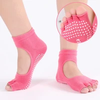 toeless non skid yoga socks sticky grip for women men anti slip lady gym fitness sports pilates professional dance sock x729b