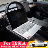 for tesla model 3 s x y car laptop desktop car portable dining table tray steering wheel eating work drinking water dining rack