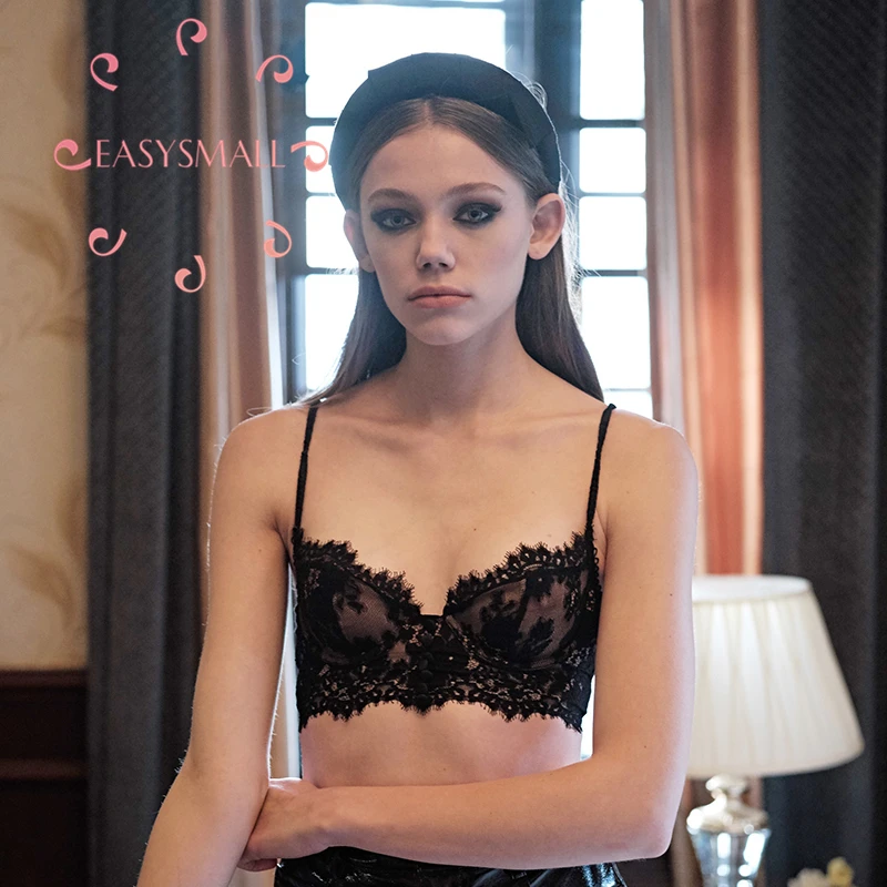 Женский бюстгальтер пуш ап EASYSMALL сексуальное нижнее белье черного цвета с