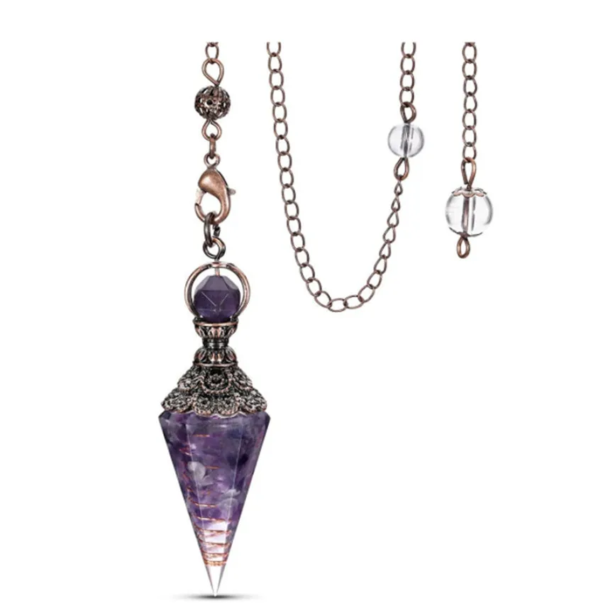 Уникальный Медный кулон FYJS шестиугольная пирамида голубые аквамарины звеньевая