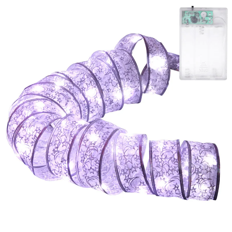 

4M Silk Ribbon Led String Light Copper Wire Christmas Fairy Light Holiday Wedding Garland Light Garden Party Gift Decor Lamps