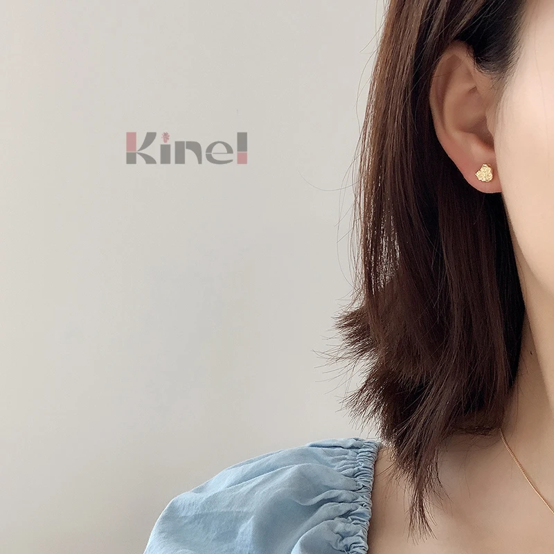 

Kinel Genuine 925 Sterling Silver Hearts Stud Earrings for Women Silver 18K Plating Real Gold Small Earring Jewelry Free Deliver