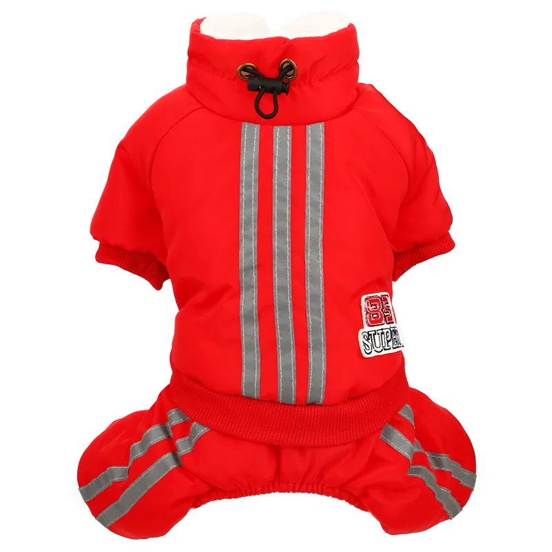 Теплая зимняя одежда для собак пальто толстые флисовые комбинезоны Комбинезоны