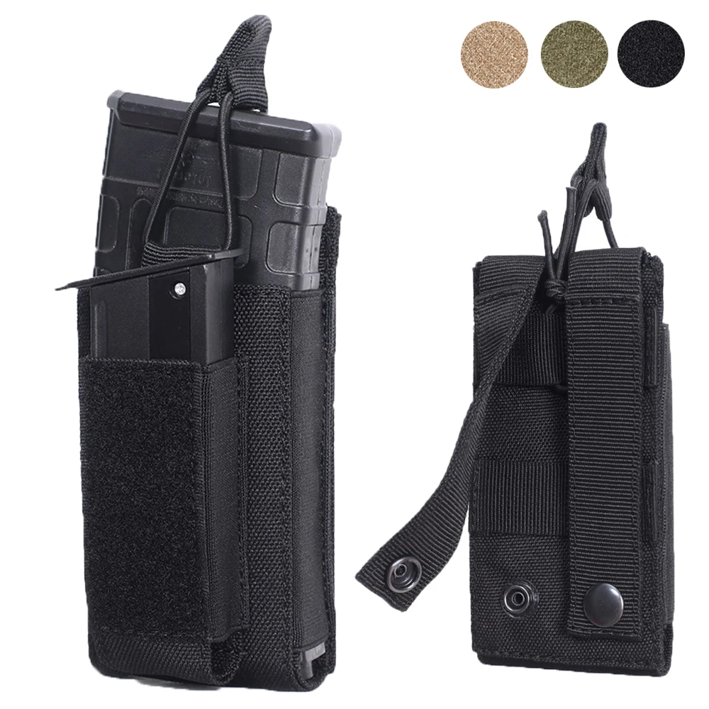 

1000D тактическая сумка для магазина Molle, одиночная винтовка, картридж для пистолета Mags, кармашки, двухслойный держатель для магазина, охотнич...