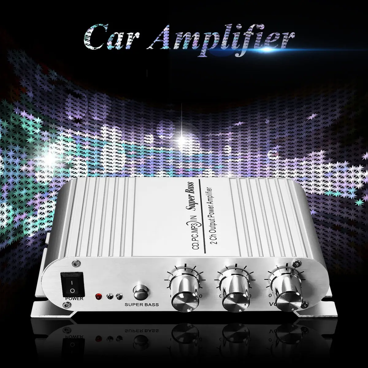 Автомобильный усилитель 12V Мини Hi-Fi 2,1 автомобильный усилитель MP3 MP4 стерео аудио плеер Авто звуковой разъем Усилитель-сабвуфер для mp3 PC DVD проигрыватель компакт-дисков