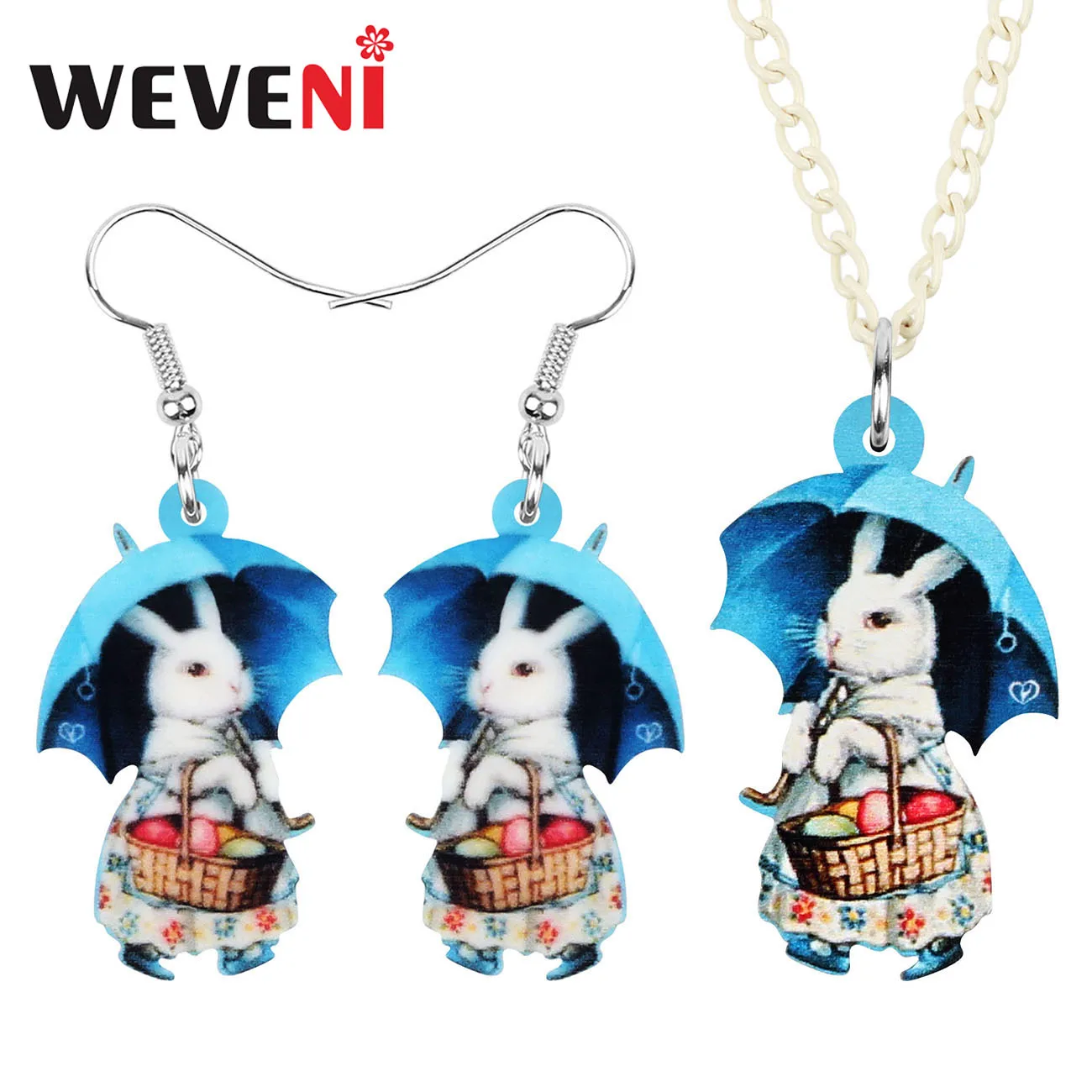 WEVENI акриловые аниме Кролик Банни шар корзина Ювелирные наборы Одежда с принтом