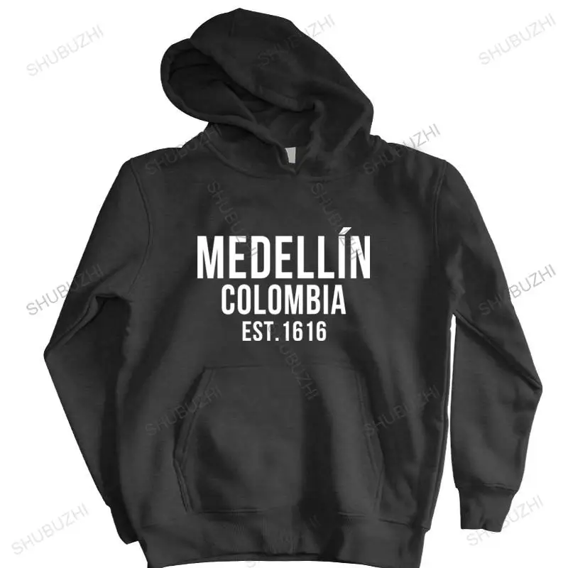 

homme cotton hoodies zipper Man black zipper hoody Narcos Medellin Est 1616 Pablo Escobar movie drop shipping