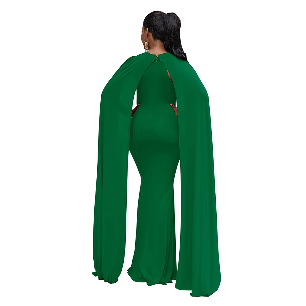 

Adogirl Solid Batwing Sleeve Women Long Dress Fish Tail Paragraph Split Ends Dress 2020 New Party Evening Wear Maxi Dress