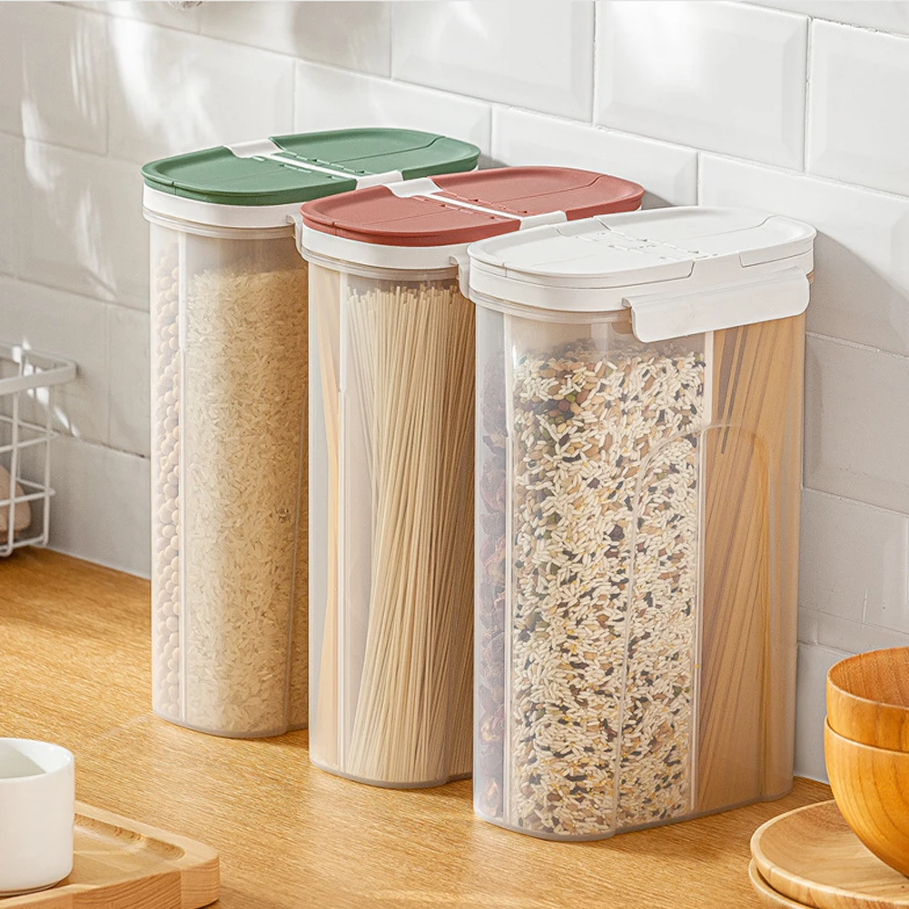 

Transparent Airtight Pantry Pasta Box Multigrain Sealed Cans Food Storage Container Plastic Kitchen Refrigerator With Lid Cereal