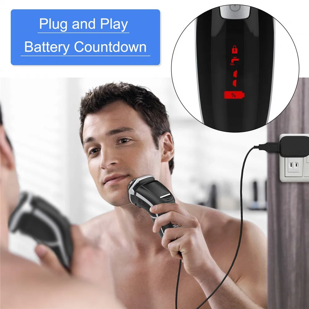 MAX-T RMS8101 электробритва уход за лицом моющийся USB кабель перезаряжаемый тройное лезвие 3D бритвы Электрический станок для бритья бороды