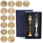 Растения восковый узор печать Ручка для штампа металлическое запечатывание воск штампы Ретро воск штамповка для DIY скрапбукинга фото прозрачные штампы Рождество