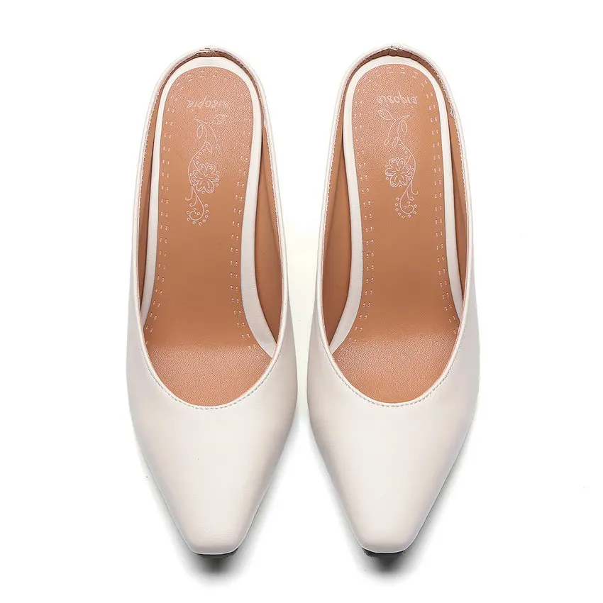 Мюли женские на квадратном каблуке из ПУ кожи размеры 34-43 | Обувь