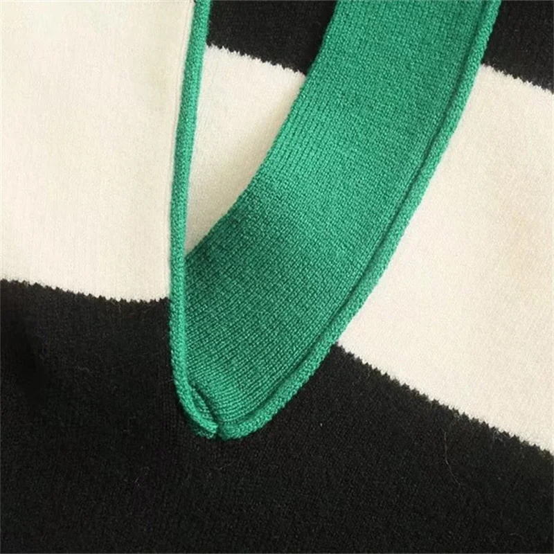 Женский элегантный вязаный пуловер-поло в стиле пэчворк осень 2021 Модный женский