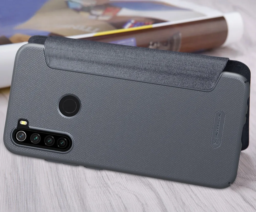 Флип-чехол для xiaomi redmi note 8 NILLKIN, блестящий флип-чехол, кожаный чехол, смарт-функция сна для redmi note 5 pro
