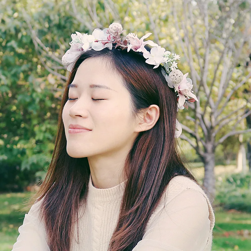 

CC Tiara Flowers Women Headbands Wedding Accessories Engagement Hair Ornaments Bridesmaids Headpiece Corolla Prom Wreath 58349