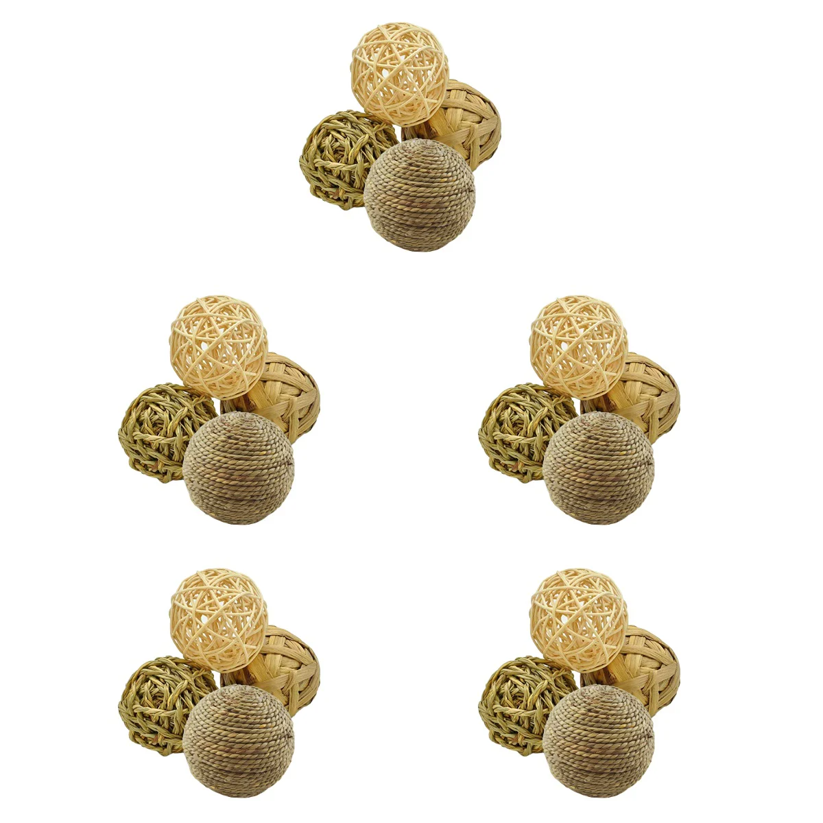 

20 Pcs Pet Balls Rabbit Toys Bunny Straw Rattan Woven Chewing Teeth Cleaning Toys Training Biting