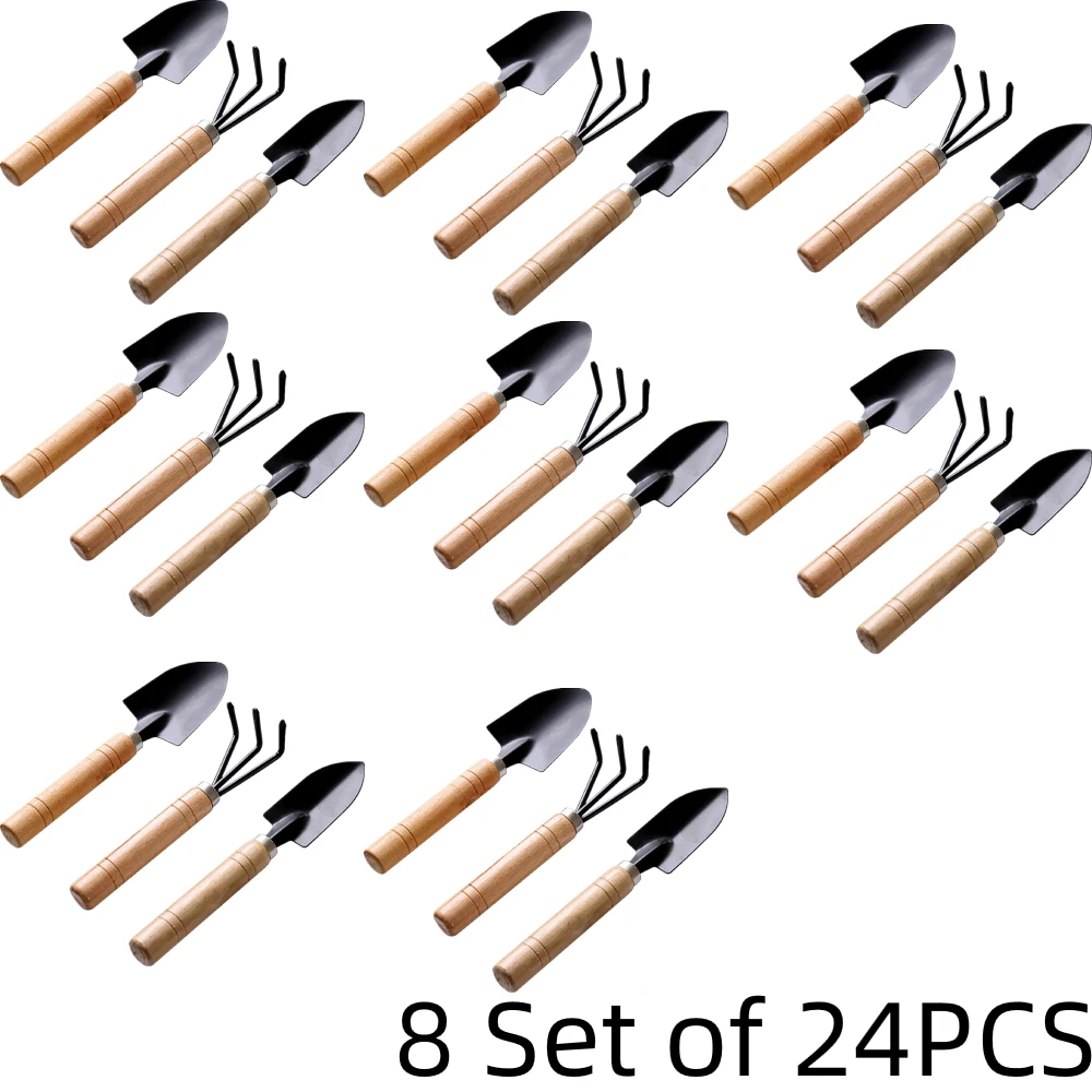 

8 Set of 24 PCS Garden Small Shovel Planting Tool 3 pcs Shovel Survival Spade Garden Supplies Tool for Sand Digging by the Sea