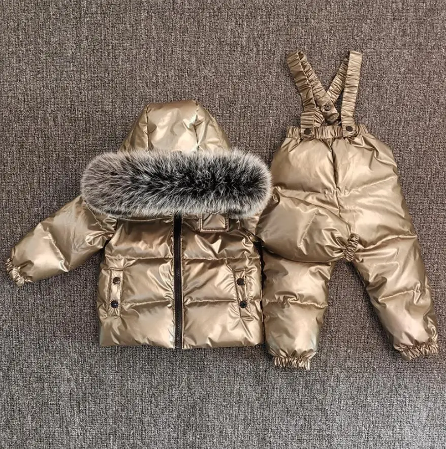 Новый комбинезон для русской зимы детский лыжный костюм с большим воротником из