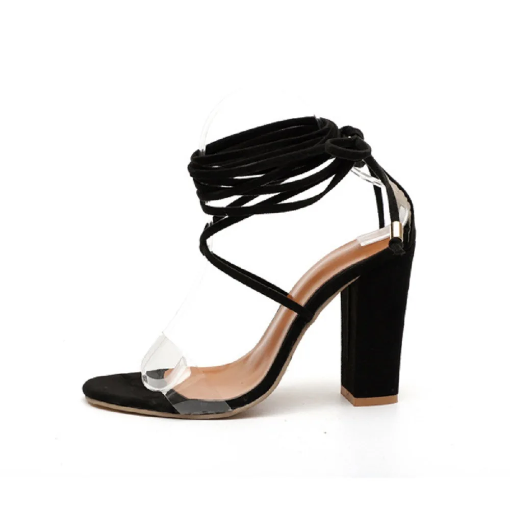 

Summer women's sandals fashion high-heeled straps thick-heeled crystal sequin party sandals women