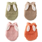 Зимняя одежда для собак, мягкая фланелевая куртка для щенка с кроличьими ушками, флисовая куртка для собак, костюм Французского бульдога, Chihuhua, одежда для домашних животных