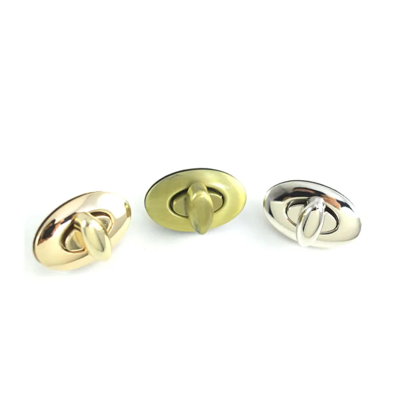 

1 3/4 inch Antique Brass Oval Handbag Twist Lock / Flip Lock