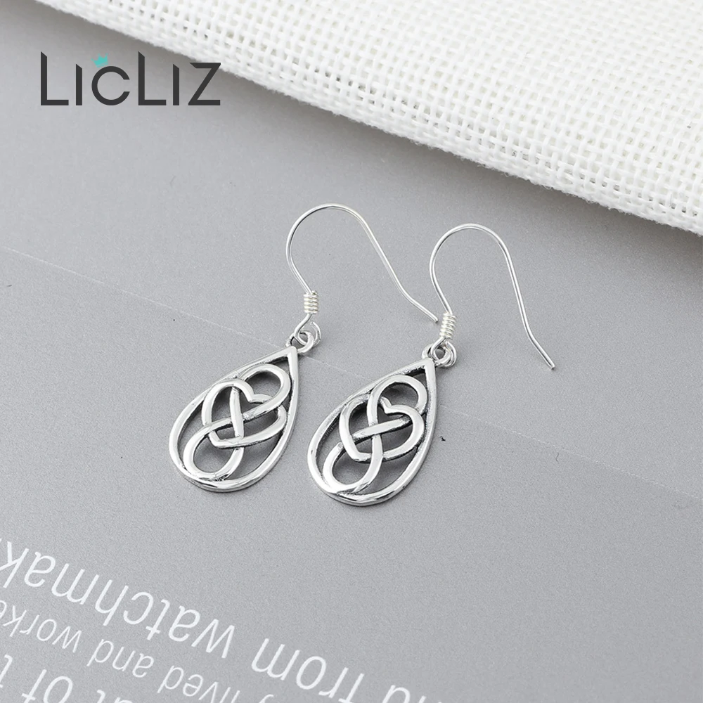 Женские серьги-подвески LicLiz плетеные серьги-капельки из Стерлингового