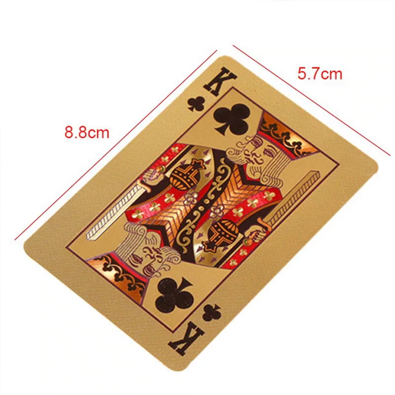

24K Gold Playing Cards Plastic Poker Game Deck Foil Pokers pack Magic Cards Waterproof Card Gift Collection Gambling Board Game