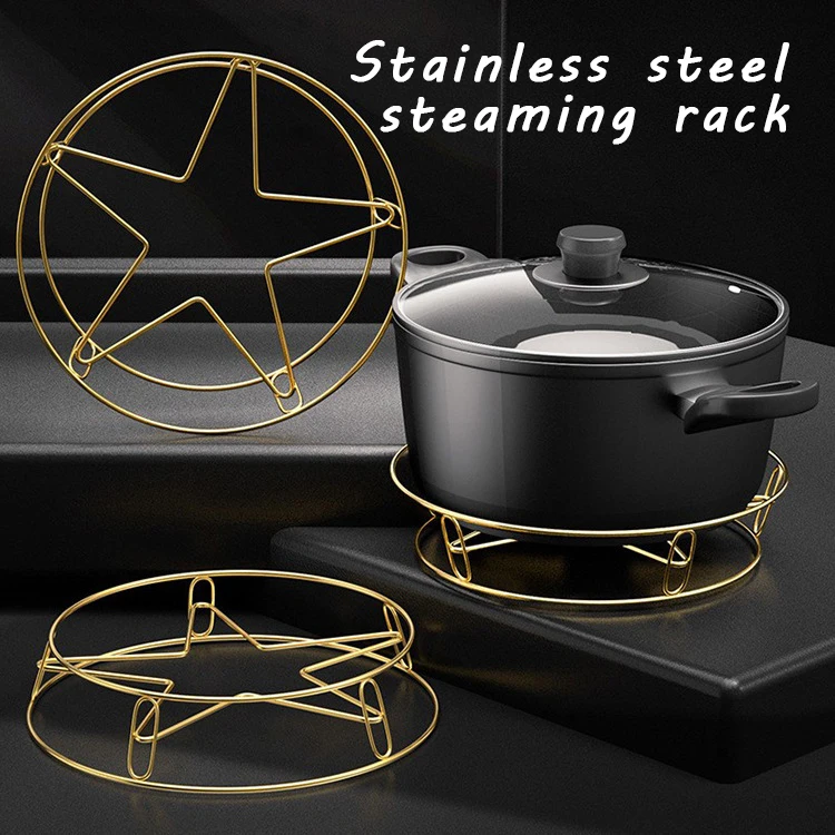 

1pcs Stainless Steel Steaming Rack Multipurpose Double Layer Pot Pan Cooking Stand Practical Kitchen Gadgets
