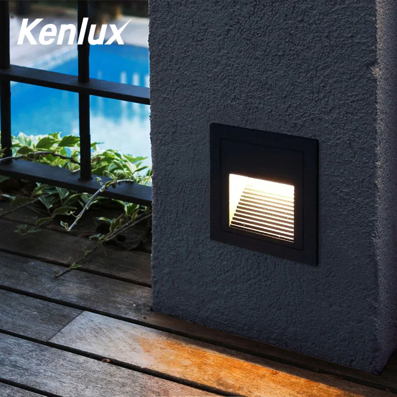 3 Вт квадратный круглый светодиодный светильник для лестницы встраиваемый