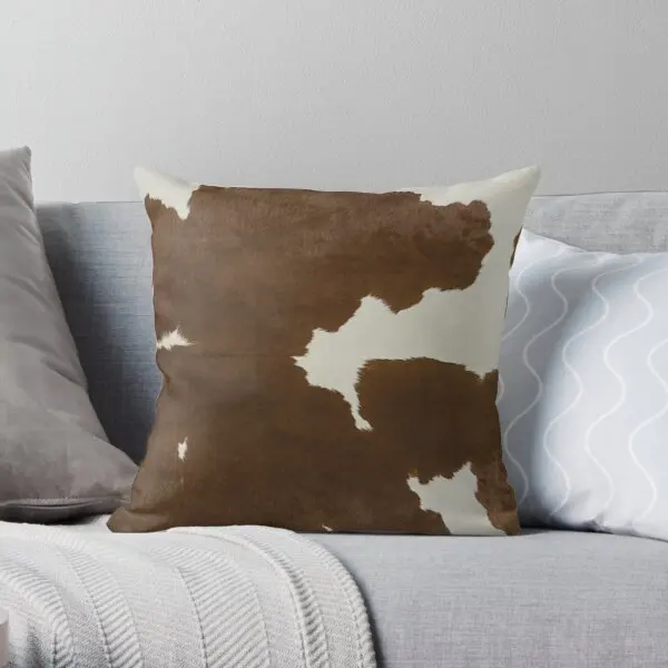 

Dark Brown & White Cow Hide ative Throw Pillow Cover Print Pillow Case Waist Cushion Cover Pillows NOT Included