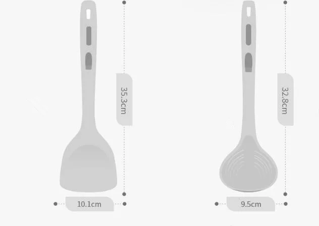 

2pcs/lot Food Grade Silicone Baking Tools Shovel Kitchen Soup Spoon Turners Kitchenware Kitchen Utensils Sets XB 030