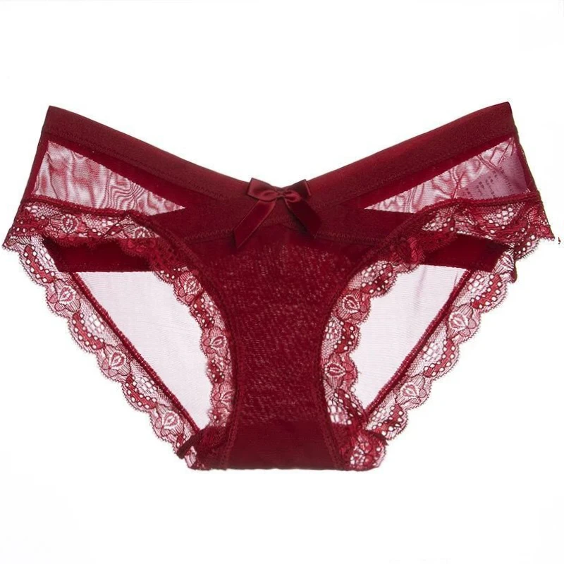 Женские сексуальные кружевные прозрачные трусики с вышивкой женские сетчатые