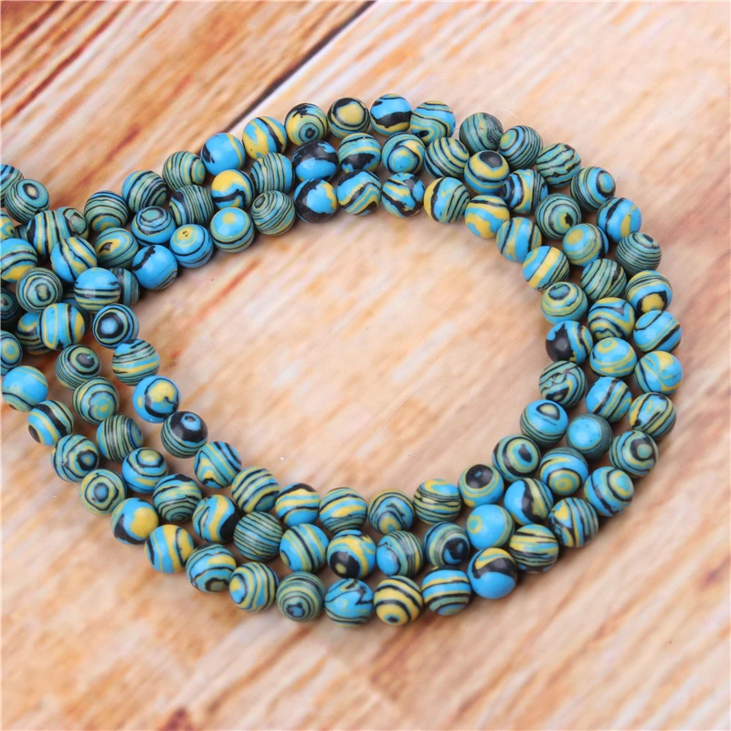 

4/6/8/10/12mm Blue Malachite Natural Stone Beads Loose Stone Round Beads For DIY Jewelry Bracelet Necklace Make