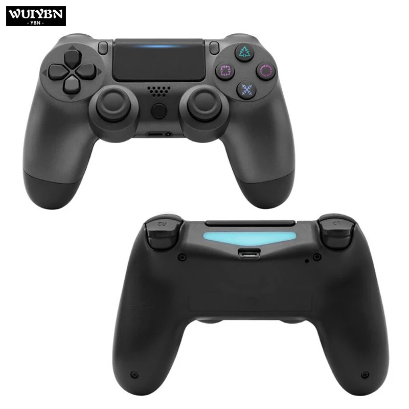Черный WUIYBN геймпад беспроводной Bluetooth PS4 контроллер Джойстик для SONY Dualshock 4 playstation 4 игровой автомат PC паровой - Цвет: Черный