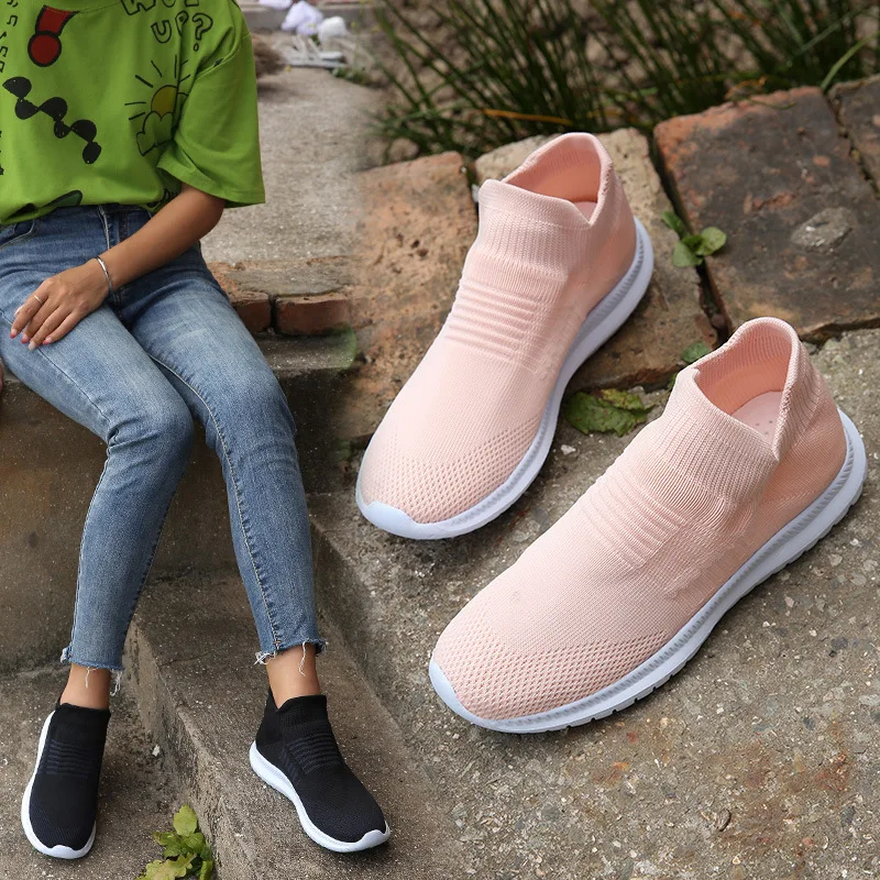 

Women's Ultra Light And Breathable Stretch Socks Sneakers Lefo Shoes Casual Shoes Snake Basket Flat Shoes In Summer And Autumn